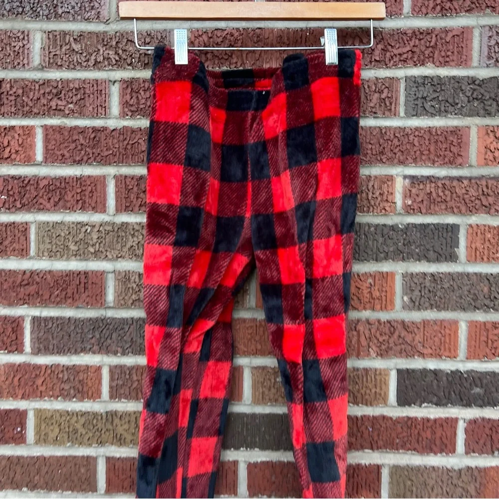 Cat & Jack Red and Black Plaid Fleece Pajama Pants